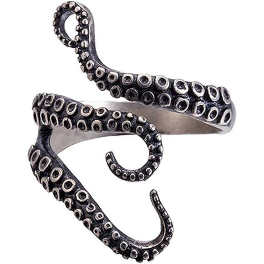 Adjustable Punk Style Octopus Tentacle Ring Unisex Devilfish Jewelry Gift